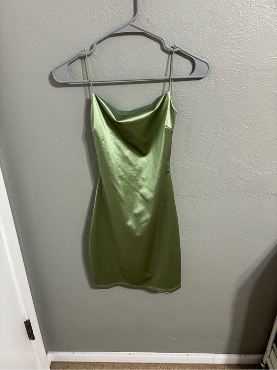 Princess Polly Dresses & Skirts - Princess Polly Olive Green Satin Mini Slip Dress